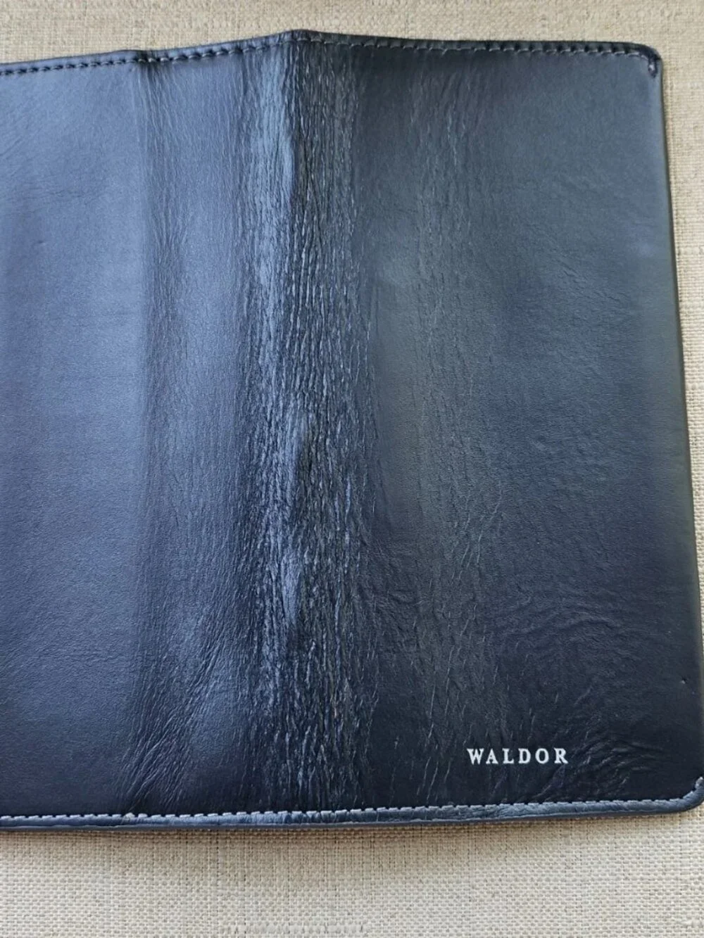 Waldor Long Wallet Slim Genuine Leather Magnet Dark Blue Card Holder Bifold